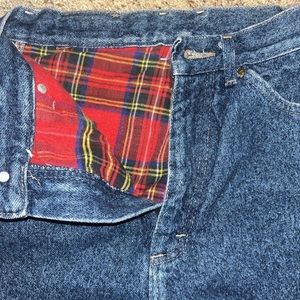 vintage flannel LL bean jeans